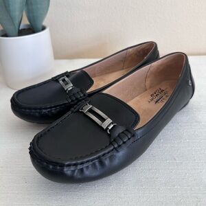 Life Stride Velocity Black Faux Leather Memory Foam Comfort Loafers Women’s 9.5M